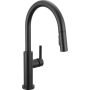 Delta Nicoli 1.8 GPM Single Hole Pull Down Kitchen Faucet - Includes Escutcheon Matte Black