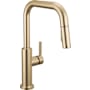 Delta Nicoli 1.8 GPM Single Hole Pull Down Kitchen Faucet - Includes Escutcheon Champagne Bronze