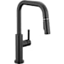 Delta Nicoli 1.8 GPM Single Hole Pull Down Kitchen Faucet - Includes Escutcheon Matte Black / Champagne Bronze