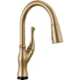 Delta Ophelia 1.8 GPM Single Hole Pull Down Touchless Kitchen Faucet with Touch2O, ShieldSpray, MagnaTite, Diamond Seal and Touch-Clean Technologies - Includes Escutcheon Champagne Bronze