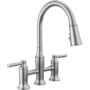 Delta Renaldi 1.8 GPM Bridge Kitchen Faucet with Pull-Down Spray Head Lumicoat Arctic Stainless