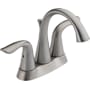 Delta Lahara Centerset Bathroom Faucet with Pop-Up Drain Assembly - Includes Lifetime Warranty Brilliance Stainless