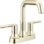 Delta Trinsic 1.2 GPM Centerset Bathroom Faucet with Push Pop-Up Drain Assembly Brilliance Polished Nickel