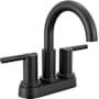 Delta Nicoli 1.2 GPM Centerset Bathroom Faucet with Push Pop-Up Drain Assembly Matte Black