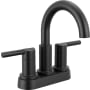 Delta Nicoli 1.2 GPM Centerset Bathroom Faucet with Push Pop-Up Drain Assembly Matte Black