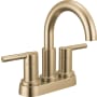 Delta Nicoli 1.2 GPM Centerset Bathroom Faucet with Push Pop-Up Drain Assembly Champagne Bronze
