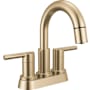 Delta Nicoli 1.2 GPM Centerset Bathroom Faucet with Pull Down Spout and Push Pop-Up Drain Assembly Champagne Bronze