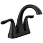 Delta Arvo 1.2 GPM Centerset Bathroom Faucet with Pop-Up Drain Assembly Matte Black