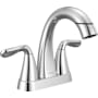 Delta Arvo 1.2 GPM Centerset Bathroom Faucet with Pull Down Spout and Push Pop-Up Drain Assembly Chrome