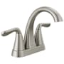 Delta Arvo 1.2 GPM Centerset Bathroom Faucet with Pop-Up Drain Assembly SpotShield Brushed Nickel