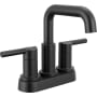 Delta Nicoli 1.2 GPM Centerset Bathroom Faucet with Push Pop-Up Drain Assembly Matte Black