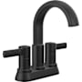 Delta Albion 1.2 GPM Centerset Bathroom Faucet with Push Pop-Up Drain Assembly Matte Black
