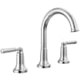 Delta Saylor 1.2 GPM Widespread Bathroom Faucet with Push Pop-Up Drain Assembly and Diamond Seal Valve Technology Chrome