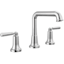 Delta Saylor 1.2 GPM Widespread Bathroom Faucet with Push Pop-Up Drain Assembly and Diamond Seal Valve Technology Chrome