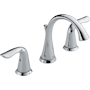 Delta Lahara Widespread Bathroom Faucet with Pop-Up Drain Assembly - Includes Lifetime Warranty Chrome
