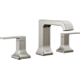 Delta Velum 1.2 GPM Widespread Bathroom Faucet with Curved Spout and Pop-Up Drain Assembly Brilliance Stainless