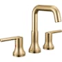Delta Trinsic 1.2 GPM Widespread Bathroom Faucet with Push Pop-Up Drain Assembly Champagne Bronze