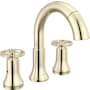 Delta Trinsic 1.2 GPM Widespread Bathroom Faucet with Pull Down Wand and Push Pop-Up Drain Assembly Brilliance Polished Nickel