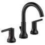 Delta Trinsic Widespread Bathroom Faucet with Metal Drain Assembly - Includes Lifetime Warranty Matte Black