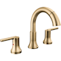 Delta Trinsic 1.2 GPM Widespread Bathroom Faucet with Pull Down Wand and Push Pop-Up Drain Assembly Champagne Bronze