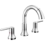 Delta Trinsic 1.2 GPM Widespread Bathroom Faucet with Pull Down Wand and Push Pop-Up Drain Assembly Chrome