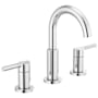 Delta Nicoli 1.2 GPM Widespread Bathroom Faucet with Lever Handles and Push Pop-Up Drain Assembly Chrome