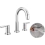 Delta Nicoli 1.2 GPM Widespread Bathroom Faucet with Pull Down Spout and Push Pop-Up Drain Assembly Chrome