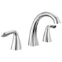 Delta Arvo 1.2 GPM Widespread Bathroom Faucet with Push Pop-Up Drain Assembly Chrome