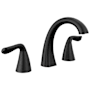Delta Arvo 1.2 GPM Widespread Bathroom Faucet with Push Pop-Up Drain Assembly Matte Black