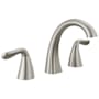 Delta Arvo 1.2 GPM Widespread Bathroom Faucet with Push Pop-Up Drain Assembly SpotShield Brushed Nickel