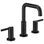 Delta Nicoli 1.2 GPM Widespread Bathroom Faucet with Push Pop-Up Drain Assembly Matte Black