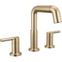 Delta Nicoli 1.2 GPM Widespread Bathroom Faucet with Pull Down Spout and Push Pop-Up Drain Assembly Champagne Bronze