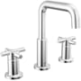 Delta Nicoli 1.2 GPM Widespread Bathroom Faucet with Cross Handles and Push Pop-Up Drain Assembly Chrome