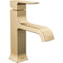 Delta Velum 1.2 GPM Single Hole Bathroom Faucet with Curved Spout and Push Pop-Up Assembly Champagne Bronze