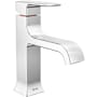 Delta Velum 1.2 GPM Single Hole Bathroom Faucet with Curved Spout and Push Pop-Up Assembly Chrome