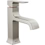 Delta Velum 1.2 GPM Single Hole Bathroom Faucet with Curved Spout and Push Pop-Up Assembly Brilliance Stainless
