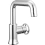 Delta Trinsic 1.2 GPM Single Hole Bathroom Faucet with Wheel Style Handle and Push Pop-Up Drain Assembly Chrome