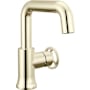 Delta Trinsic 1.2 GPM Single Hole Bathroom Faucet with Wheel Style Handle and Push Pop-Up Drain Assembly Brilliance Polished Nickel