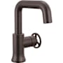 Delta Trinsic 1.2 GPM Single Hole Bathroom Faucet with Wheel Style Handle and Push Pop-Up Drain Assembly Venetian Bronze