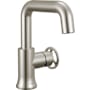 Delta Trinsic 1.2 GPM Single Hole Bathroom Faucet with Wheel Style Handle and Push Pop-Up Drain Assembly Brilliance Stainless