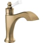 Delta Dorval 1.2 GPM Single Hole Bathroom Faucet with Lever Handle - Less Drain Assembly Champagne Bronze / Porcelain