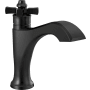 Delta Dorval 1.2 GPM Single Hole Bathroom Faucet with Cross Handle and Push Pop-Up Drain Assembly Matte Black