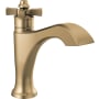 Delta Dorval 1.2 GPM Single Hole Bathroom Faucet with Cross Handle and Push Pop-Up Drain Assembly Champagne Bronze