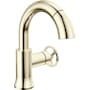 Delta Trinsic 1.2 GPM Single Hole Bathroom Faucet with Pull Down Wand and Push Pop-Up Drain Assembly Brilliance Polished Nickel