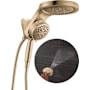Delta HydroRain 1.75 GPM Multi Function 2-in1 Rain Shower Head and Hand Shower with H2Okinetic PowerDrench and ProClean Lumicoat Champagne Bronze