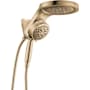 Delta HydroRain 1.75 GPM Multi Function 2-in1 Rain Shower Head and Hand Shower with H2Okinetic PowerDrench and ProClean Lumicoat Champagne Bronze