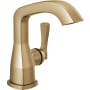 Delta Stryke 1.2 GPM Single Hole Bathroom Faucet with Push Pop-Up Drain Assembly, Lever Handle, and Diamond Seal Ceramic Disc Cartridges Lumicoat Champagne Bronze