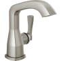 Delta Stryke 1.2 GPM Single Hole Bathroom Faucet with Push Pop-Up Drain Assembly, Lever Handle, and Diamond Seal Ceramic Disc Cartridges Lumicoat Stainless