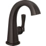 Delta Stryke 1.2 GPM Single Hole Bathroom Faucet with Push Pop-Up Drain Assembly, Lever Handle, Diamond Seal Ceramic Disc Cartridges, and Arc Spout Venetian Bronze