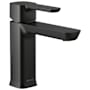 Delta Modern 1 GPM Single Hole Bathroom Faucet with Push Pop-Up Drain Assembly Matte Black